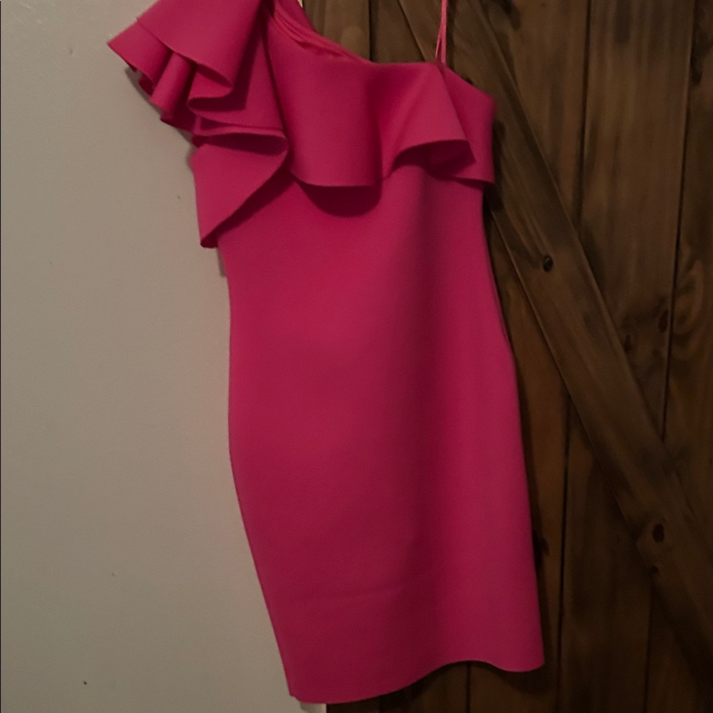Eliza J Fuchsia One Shoulder Dress